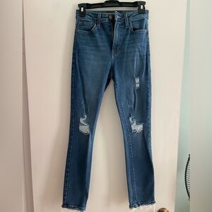 Just Black Denim - High Rise Cropped Raw Hem Skinny Jeans